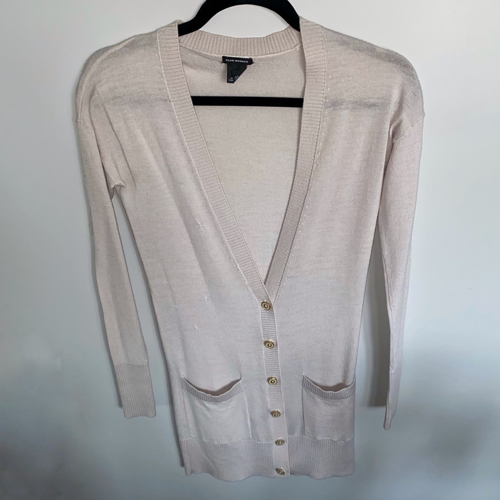 100% MERINO WOOL CLUB MONACO CARDIGAN